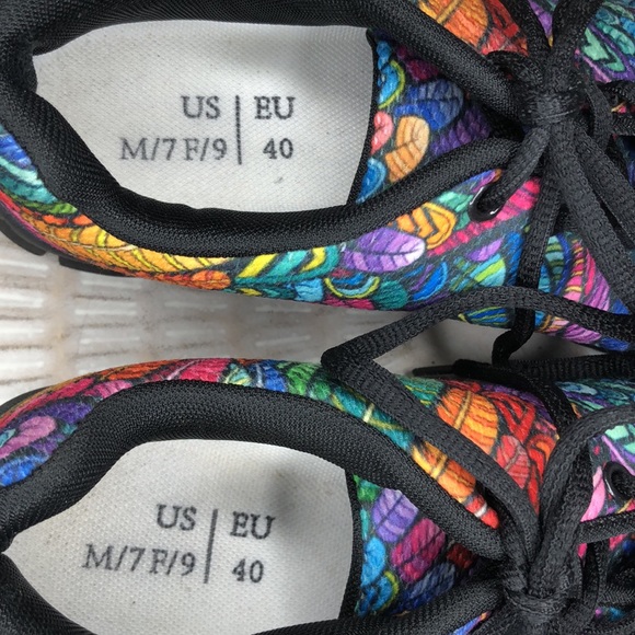 Native Multicolored Feathers Sneaker Male 7 Female 9 - Picture 4 of 10